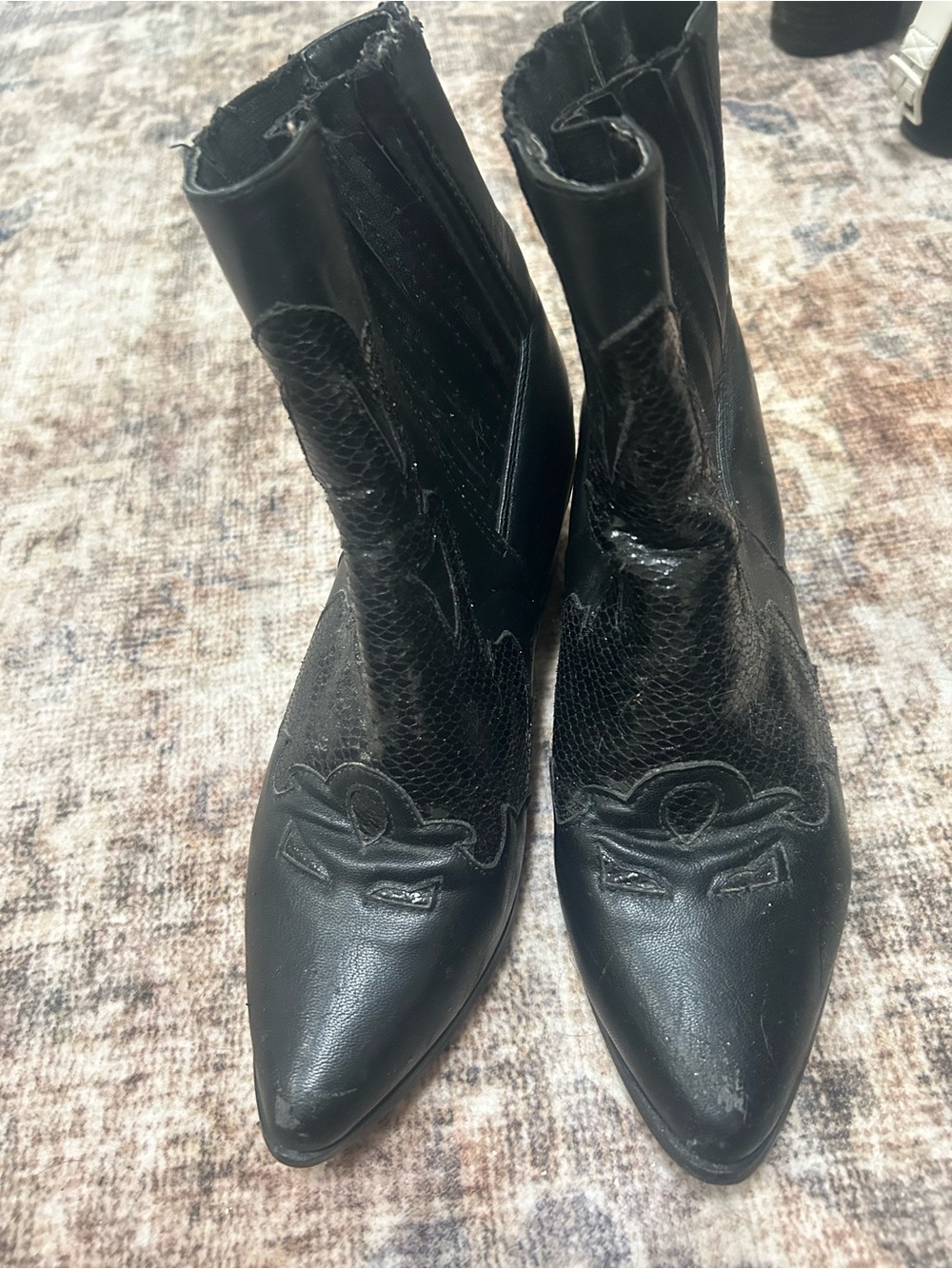 Women's Black Pointed Toe Ankle Boots